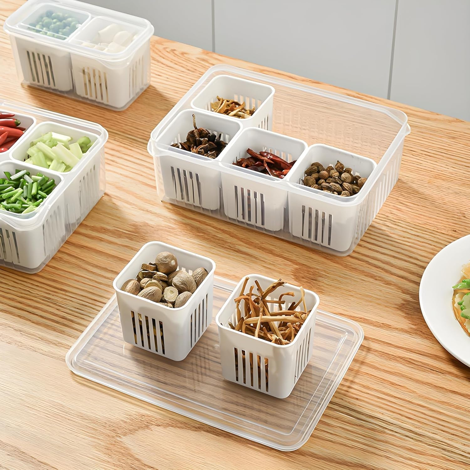 Fridge Storage Boxes Freezer Storage Containers, Container for Kitchen Storage Set, Storage in Kitchen, Vegetable Storage, Draining Crisper Refrigerator Food Box (1 Pc) Fridge Storage Boxes Freezer Storage Containers, Container for Kitchen Storage Set, Storage in Kitchen, Vegetable Storage, Draining Crisper Refrigerator Food Box (1 Pc)